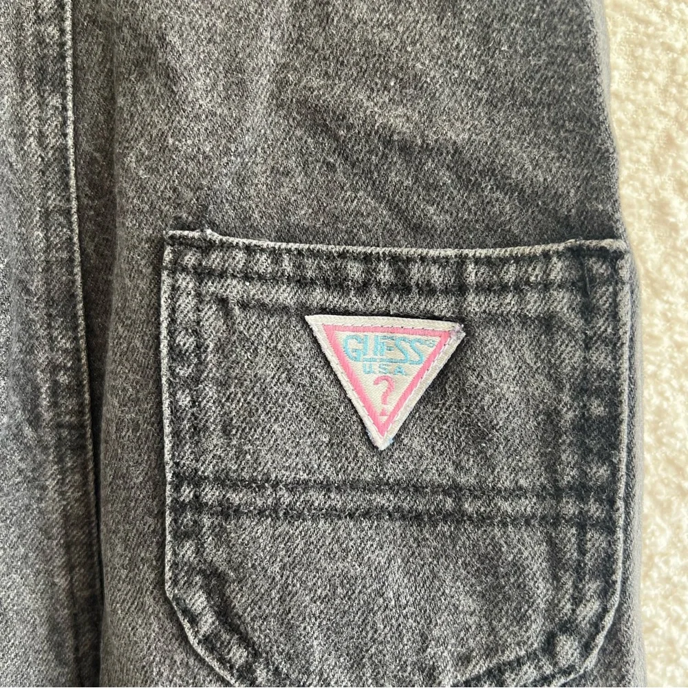 Guess Vintage Retro Black Denim‎ Overalls Toddler 80s/90s Size 3 Years